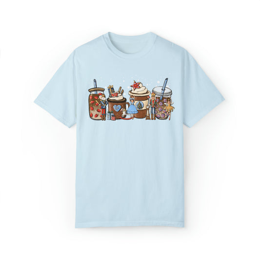 Nutcracker Coffee Latte Christmas Unisex Garment-Dyed T-shirt