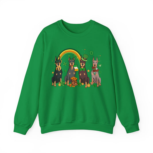 Doberman Dog Lover St. Patrick's Day Unisex Crewneck Sweatshirt