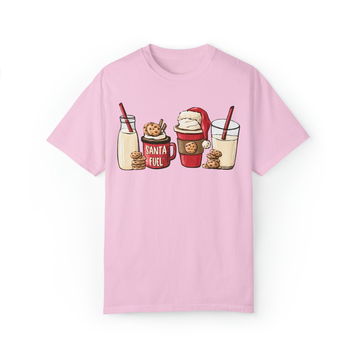 Santa's Fuel Milk and Cookies Christmas Unisex Garment-Dyed T-shirt