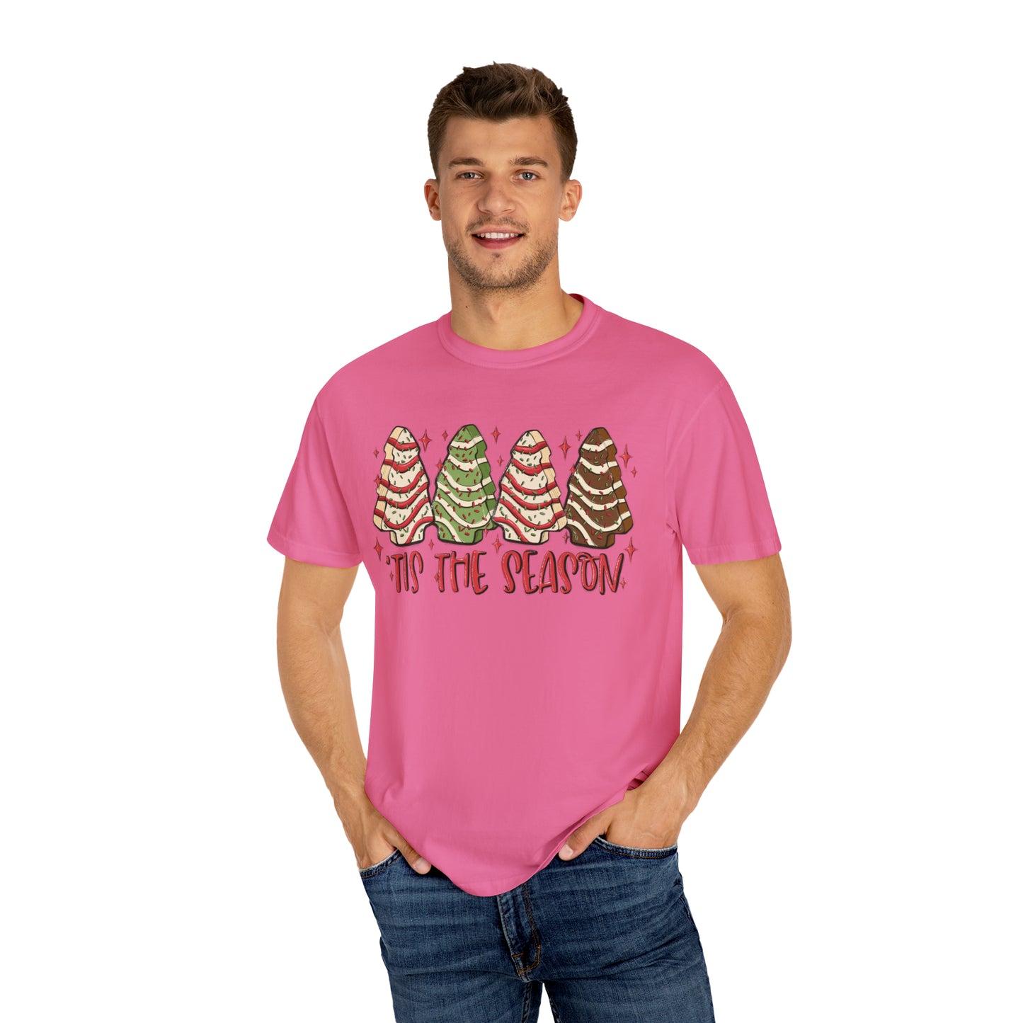 Tis The Season Christmas Tree Cakes Comfort Colors Unisex Garment-Dyed T-shirt