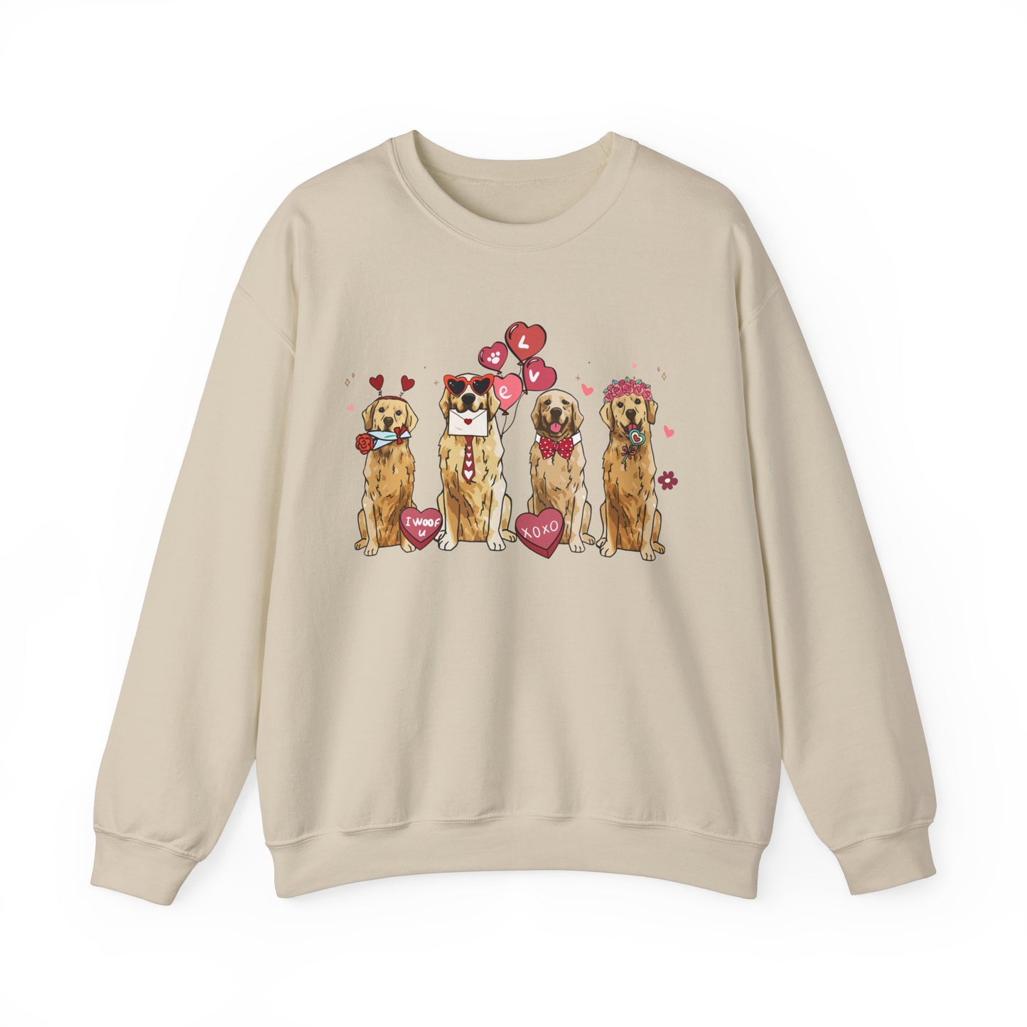 Golden Retriever Lover Valentines Unisex Crewneck Sweatshirt