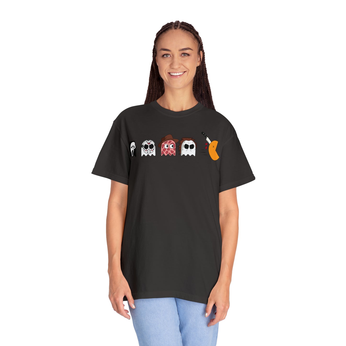 Horror Movie Pac Man Characters Halloween Comfort Colors Unisex Garment-Dyed T-shirt