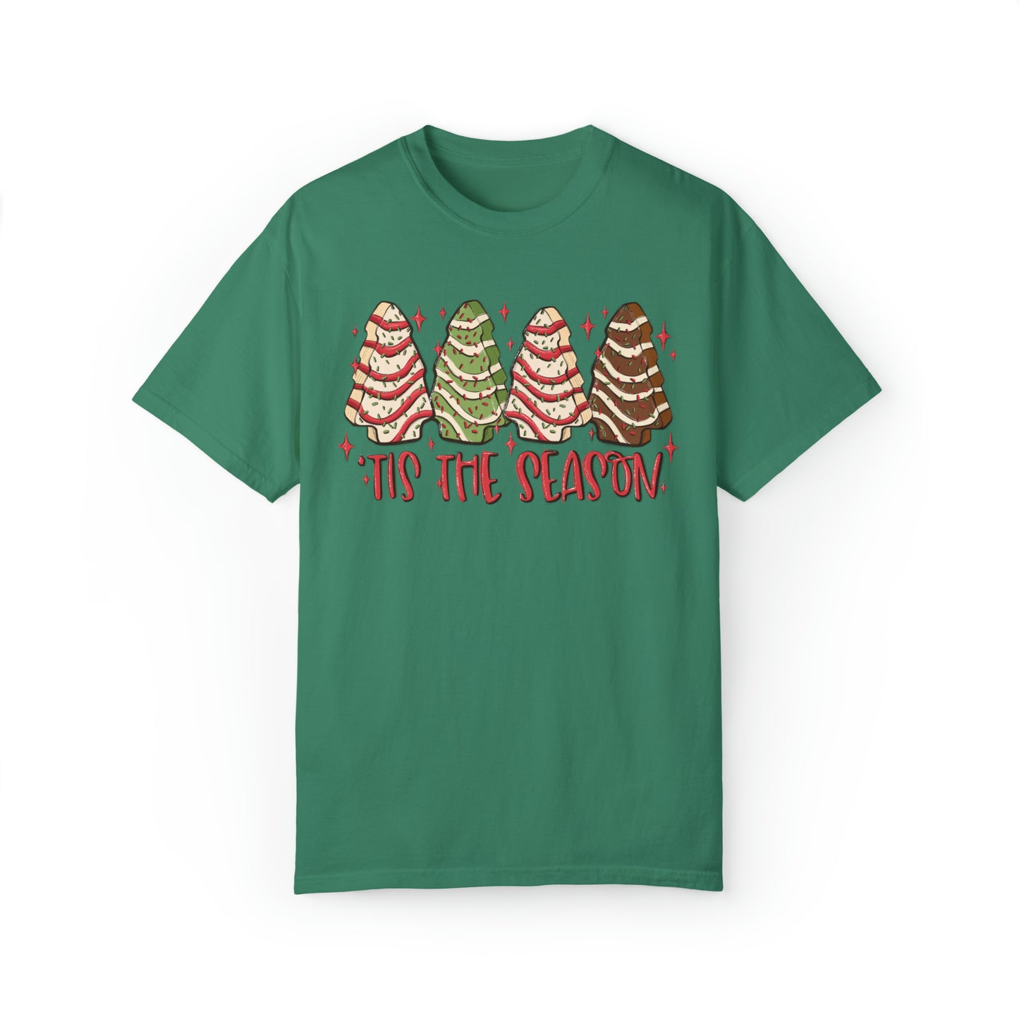 Tis The Season Christmas Tree Cakes Comfort Colors Unisex Garment-Dyed T-shirt