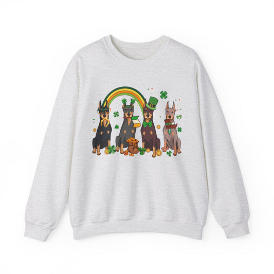 Doberman Dog Lover St. Patrick's Day Unisex Crewneck Sweatshirt