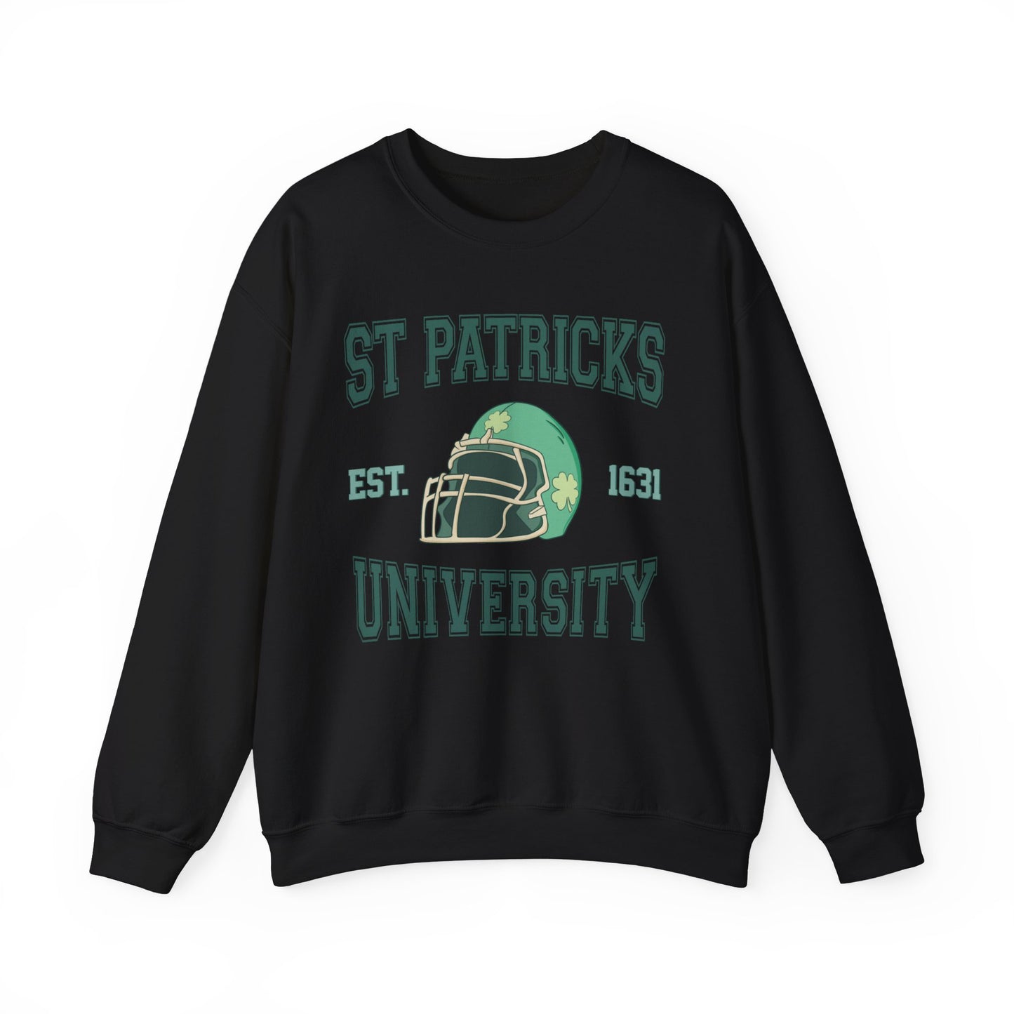 St. Patricks  University Shamrock Football Helmet Unisex Crewneck Sweatshirt