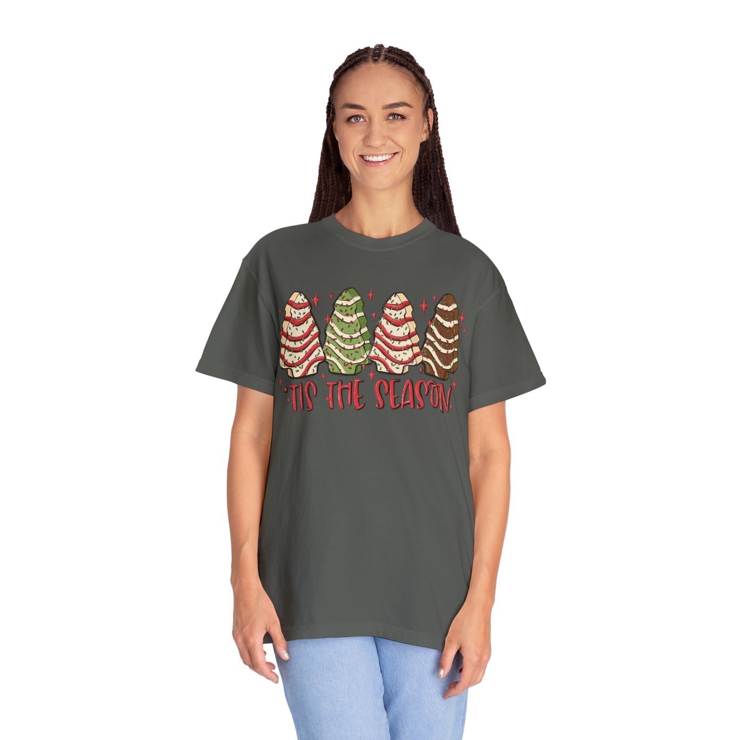 Tis The Season Christmas Tree Cakes Comfort Colors Unisex Garment-Dyed T-shirt