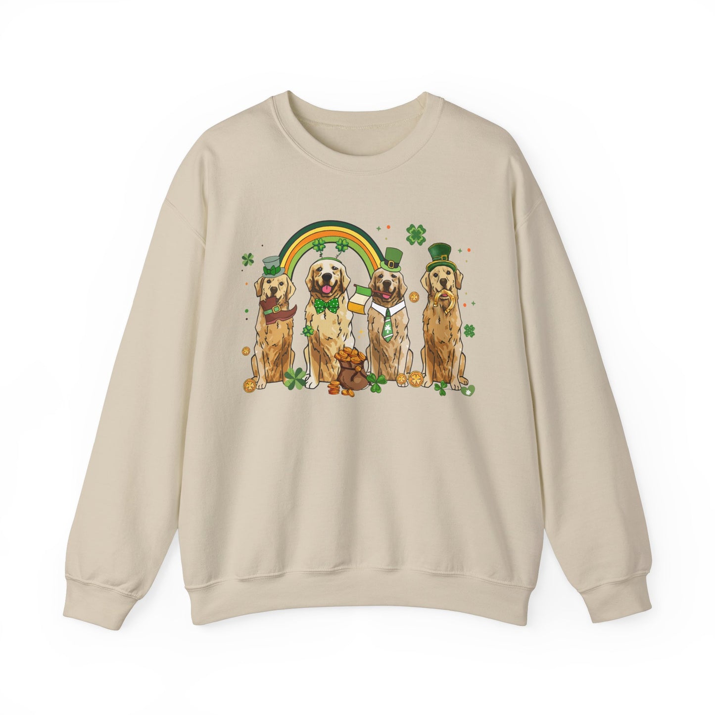 Golden Retriever Dog Lover St. Patrick's Day Unisex Crewneck Sweatshirt