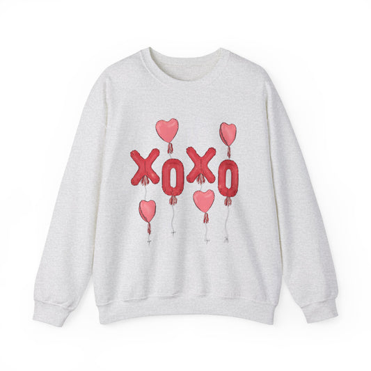 XOXO Heart Balloons Valentines Unisex Crewneck Sweatshirt