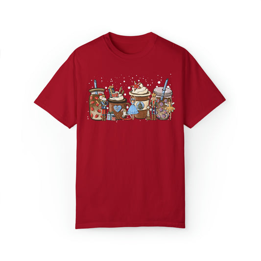 Nutcracker Coffee Latte Christmas Unisex Garment-Dyed T-shirt