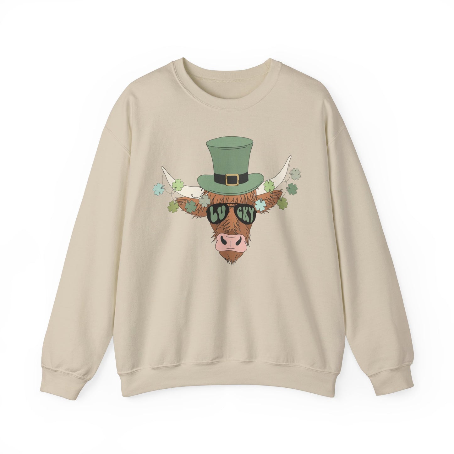 Highland Cow  Lover St. Patricks  Unisex Crewneck Sweatshirt