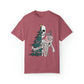 Half Marry, Half Scary Christmas Tree and Skeleton Holiday Unisex Garment-Dyed T-shirt