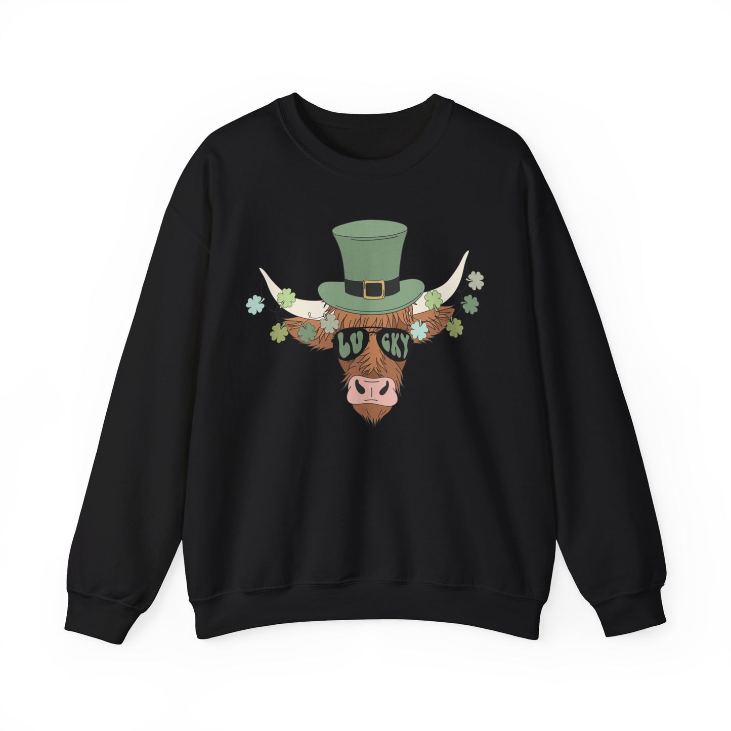 Highland Cow  Lover St. Patricks  Unisex Crewneck Sweatshirt