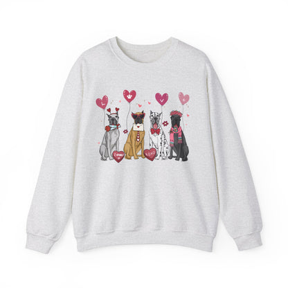 Great Dane Dog Lover Valentines Unisex Crewneck Sweatshirt