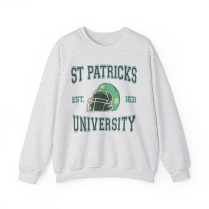 St. Patricks  University Shamrock Football Helmet Unisex Crewneck Sweatshirt