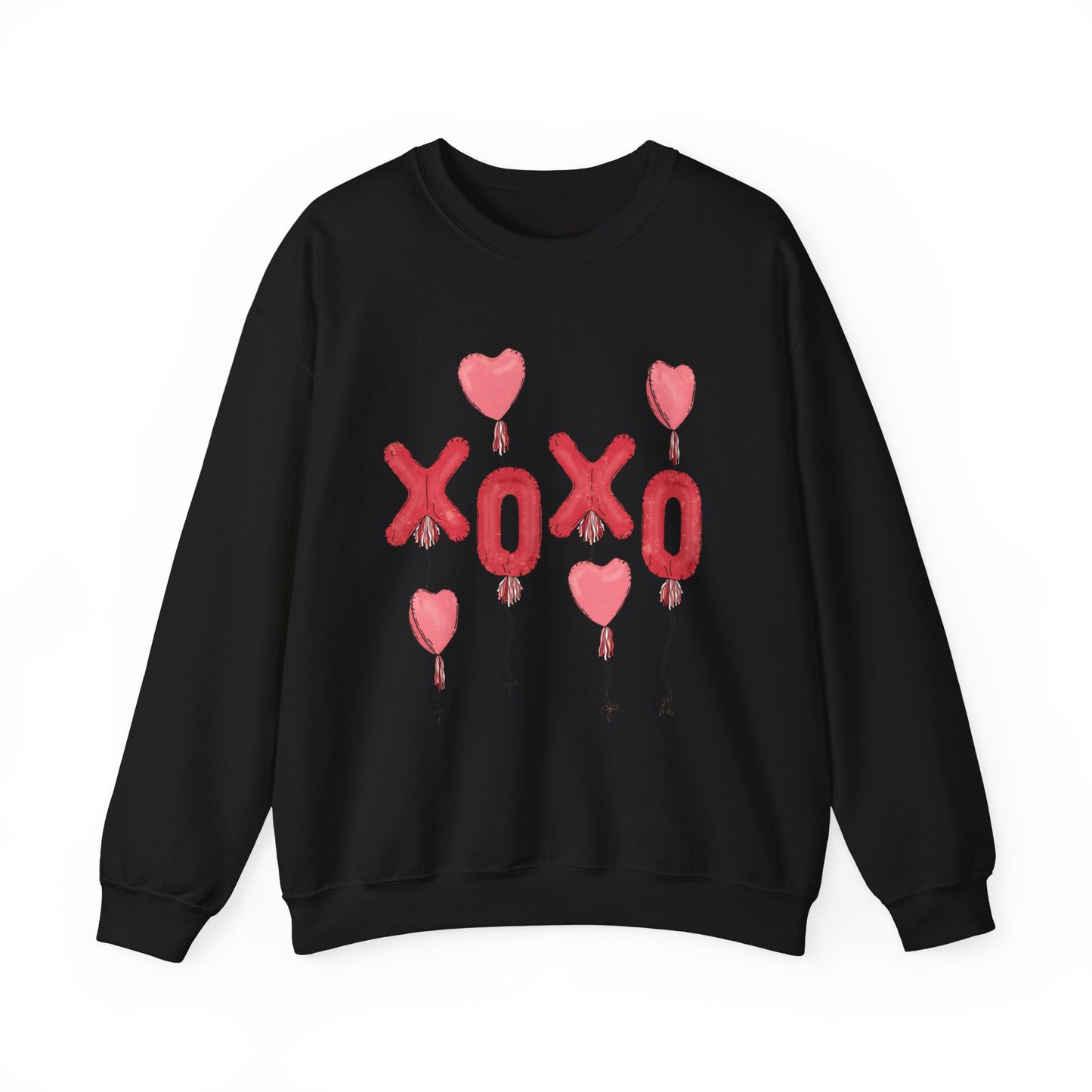 XOXO Heart Balloons Valentines Unisex Crewneck Sweatshirt