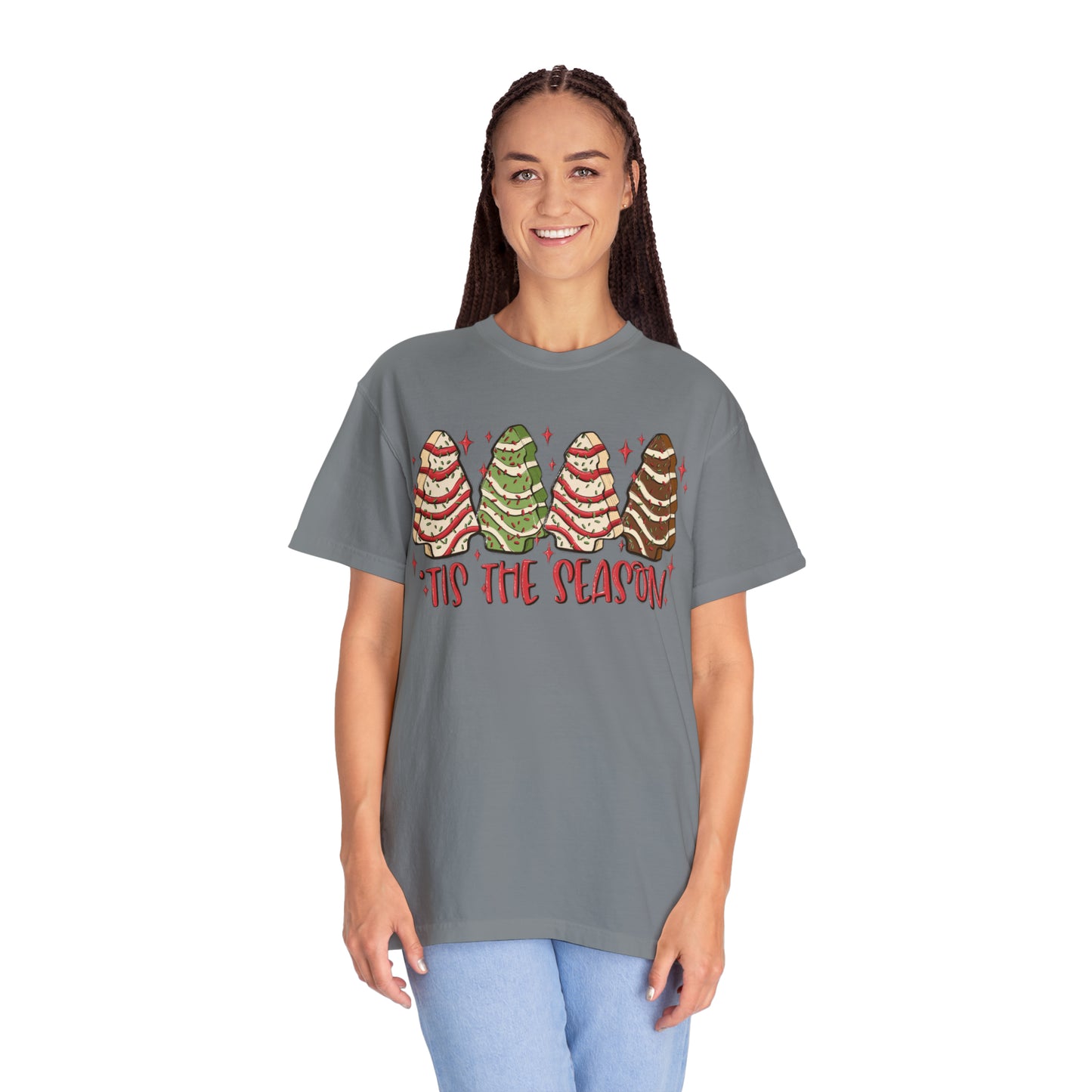 Tis The Season Christmas Tree Cakes Comfort Colors Unisex Garment-Dyed T-shirt