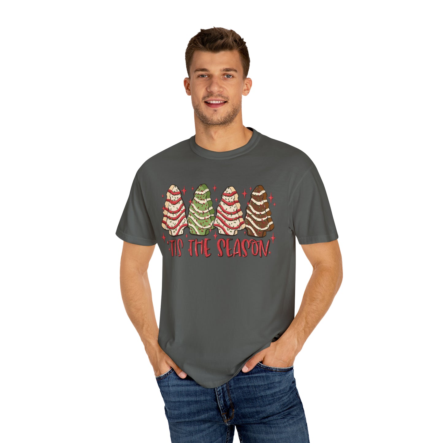 Tis The Season Christmas Tree Cakes Comfort Colors Unisex Garment-Dyed T-shirt