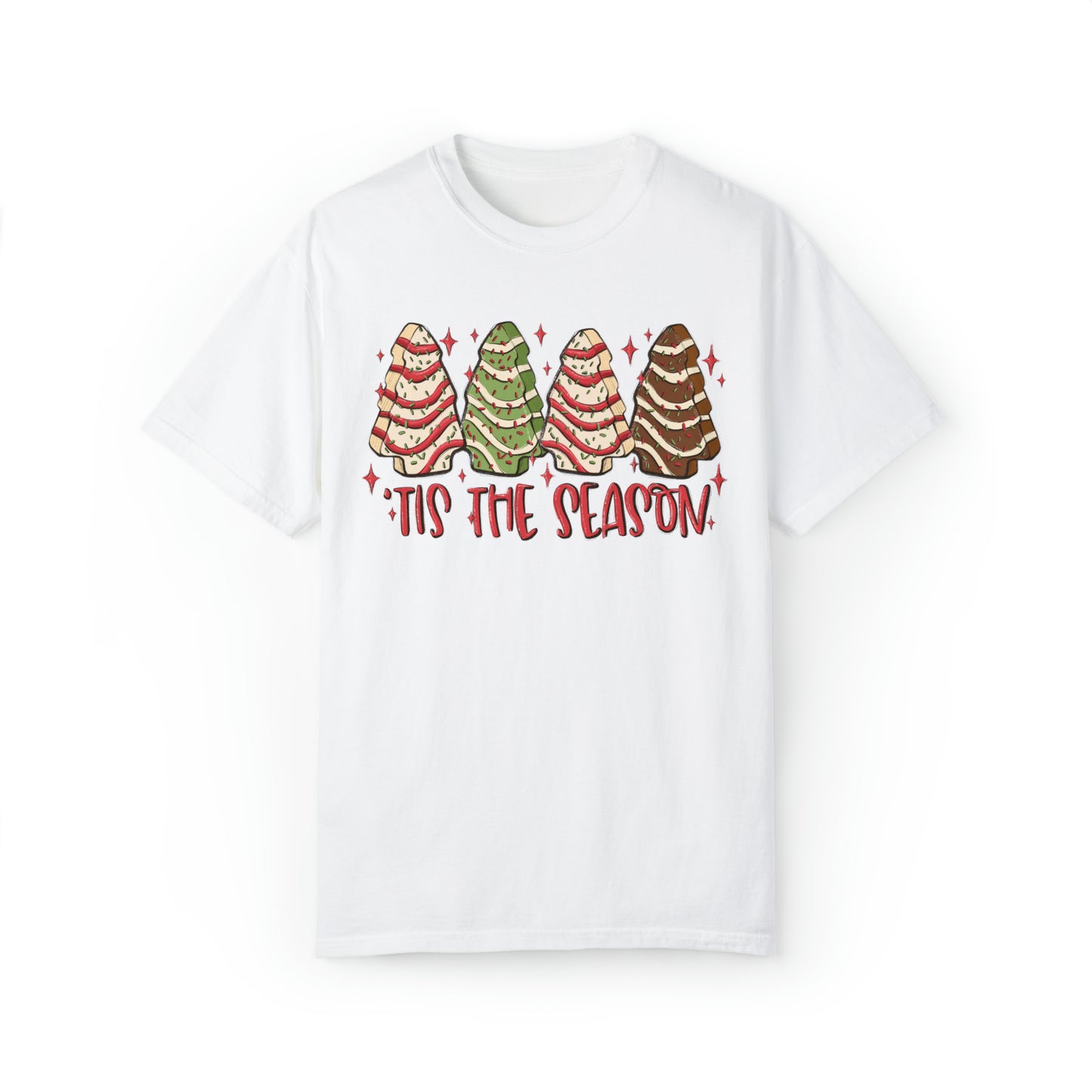 Tis The Season Christmas Tree Cakes Comfort Colors Unisex Garment-Dyed T-shirt