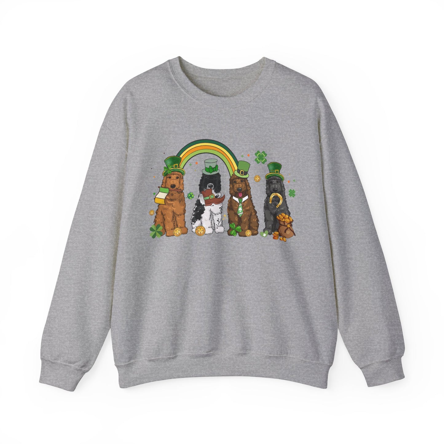 Golden Doodle Dog Lover St. Patrick's Day Unisex Crewneck Sweatshirt