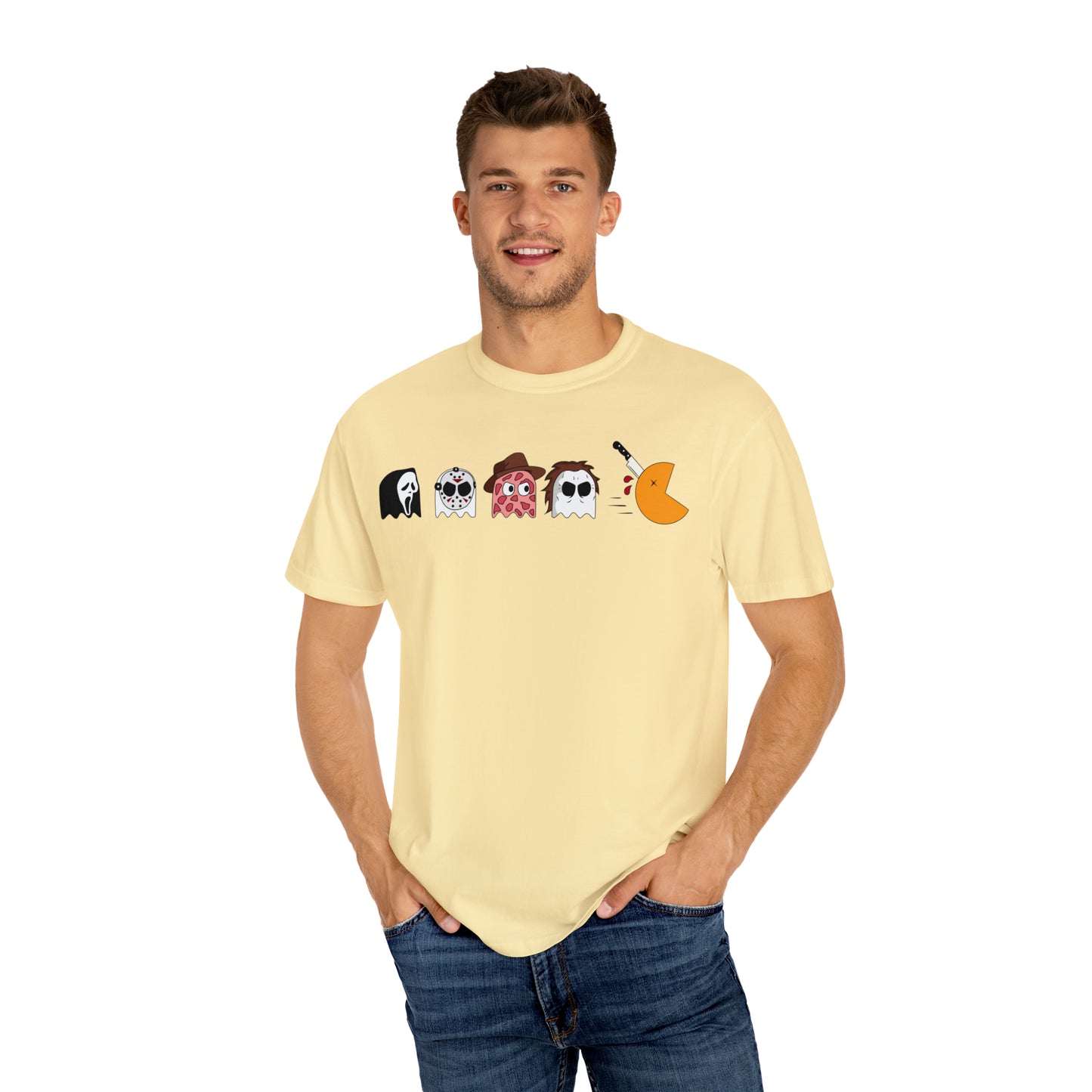 Horror Movie Pac Man Characters Halloween Comfort Colors Unisex Garment-Dyed T-shirt