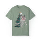 Half Marry, Half Scary Christmas Tree and Skeleton Holiday Unisex Garment-Dyed T-shirt