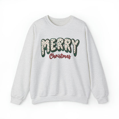 Merry Christmas Winter Floral Pattern Unisex Sweatshirt