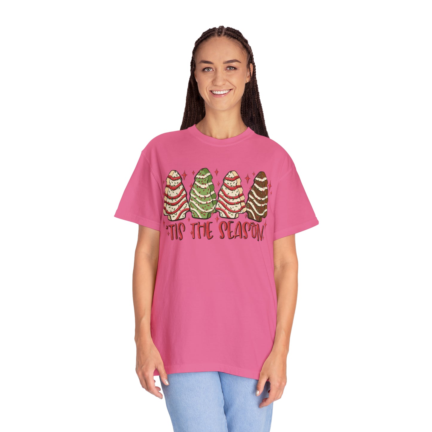 Tis The Season Christmas Tree Cakes Comfort Colors Unisex Garment-Dyed T-shirt