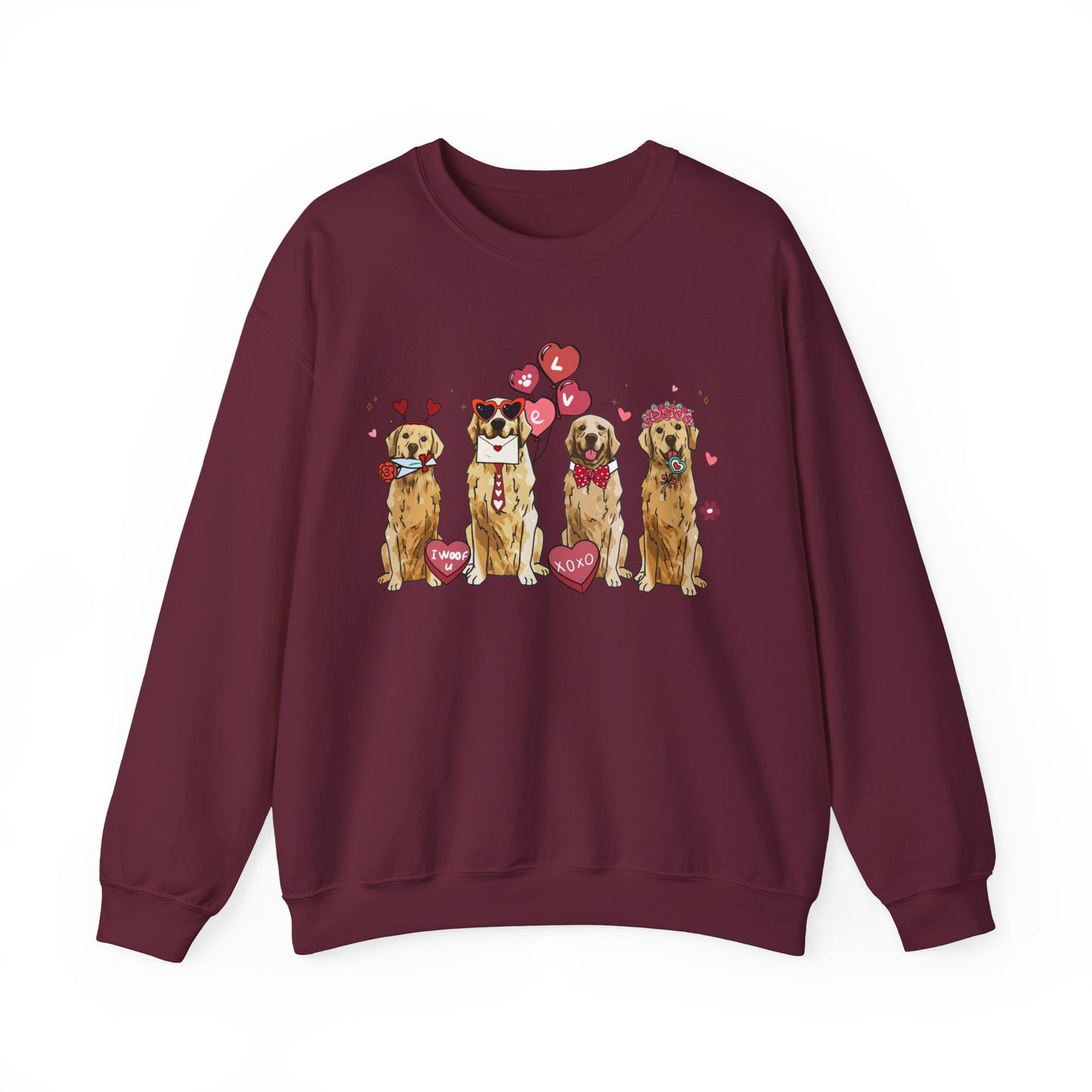 Golden Retriever Lover Valentines Unisex Crewneck Sweatshirt