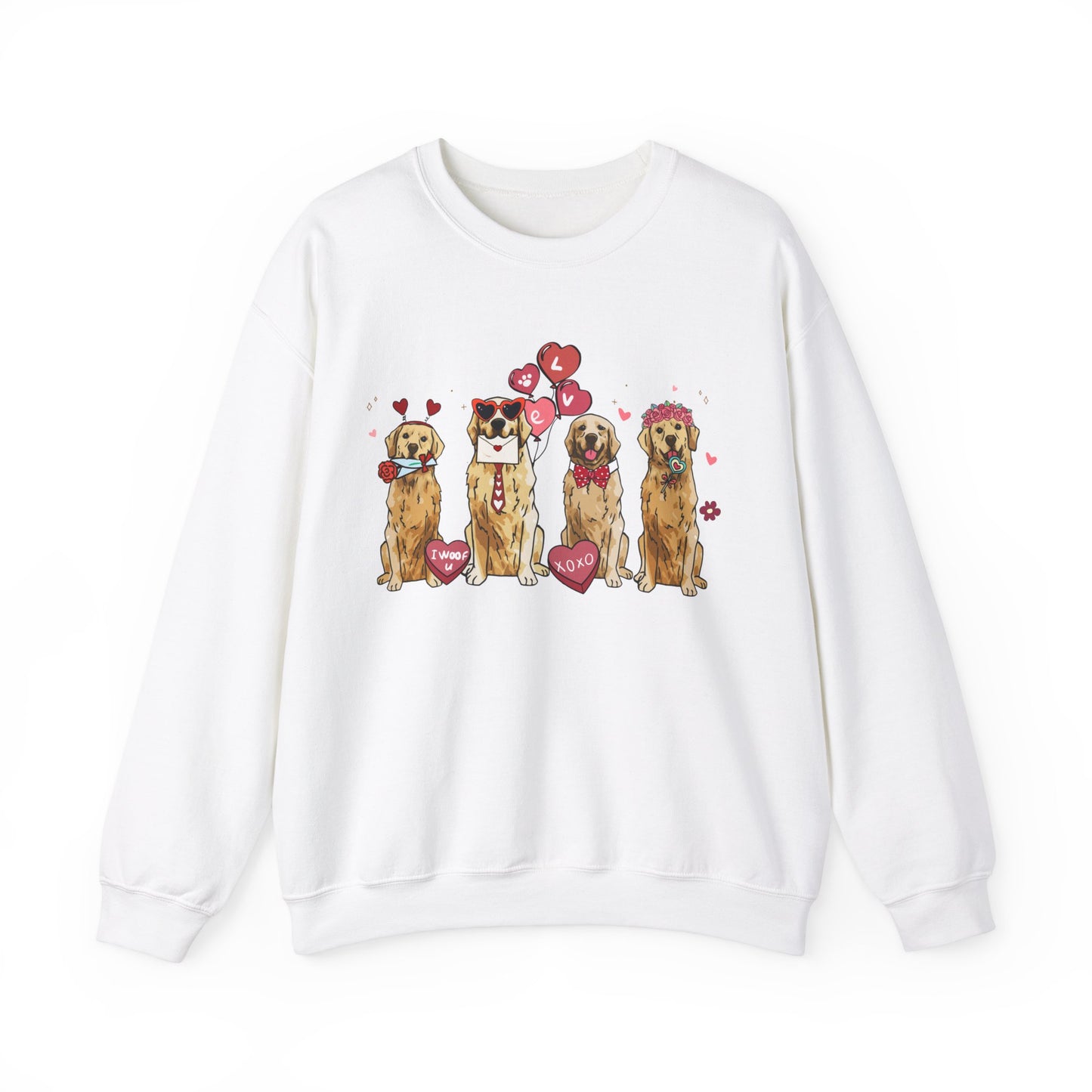 Golden Retriever Lover Valentines Unisex Crewneck Sweatshirt