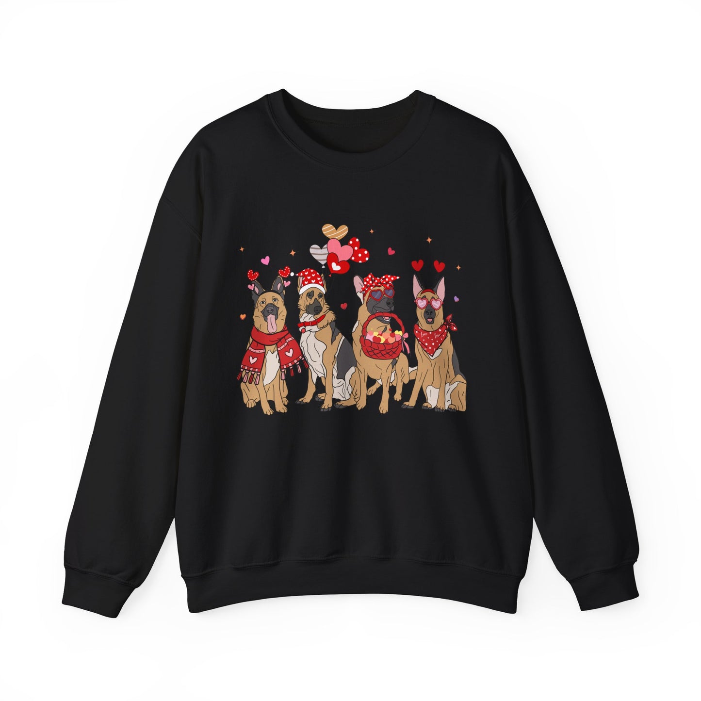 German Shepherd Dog Lover Love Balloon Valentines Unisex Crewneck Sweatshirt