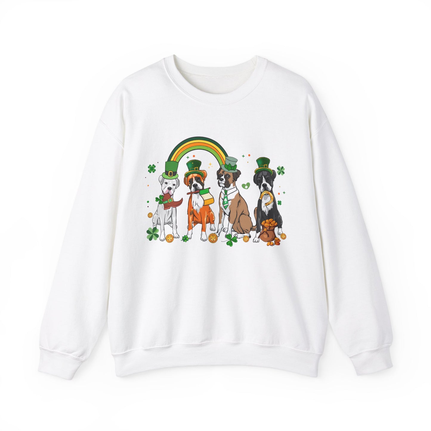 Boxer Dog Lover St. Patrick's Day Unisex Crewneck Sweatshirt