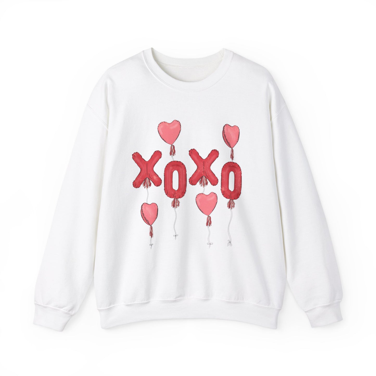 XOXO Heart Balloons Valentines Unisex Crewneck Sweatshirt