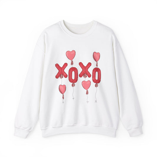 XOXO Heart Balloons Valentines Unisex Crewneck Sweatshirt