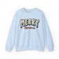 Merry Christmas Winter Floral Pattern Unisex Sweatshirt