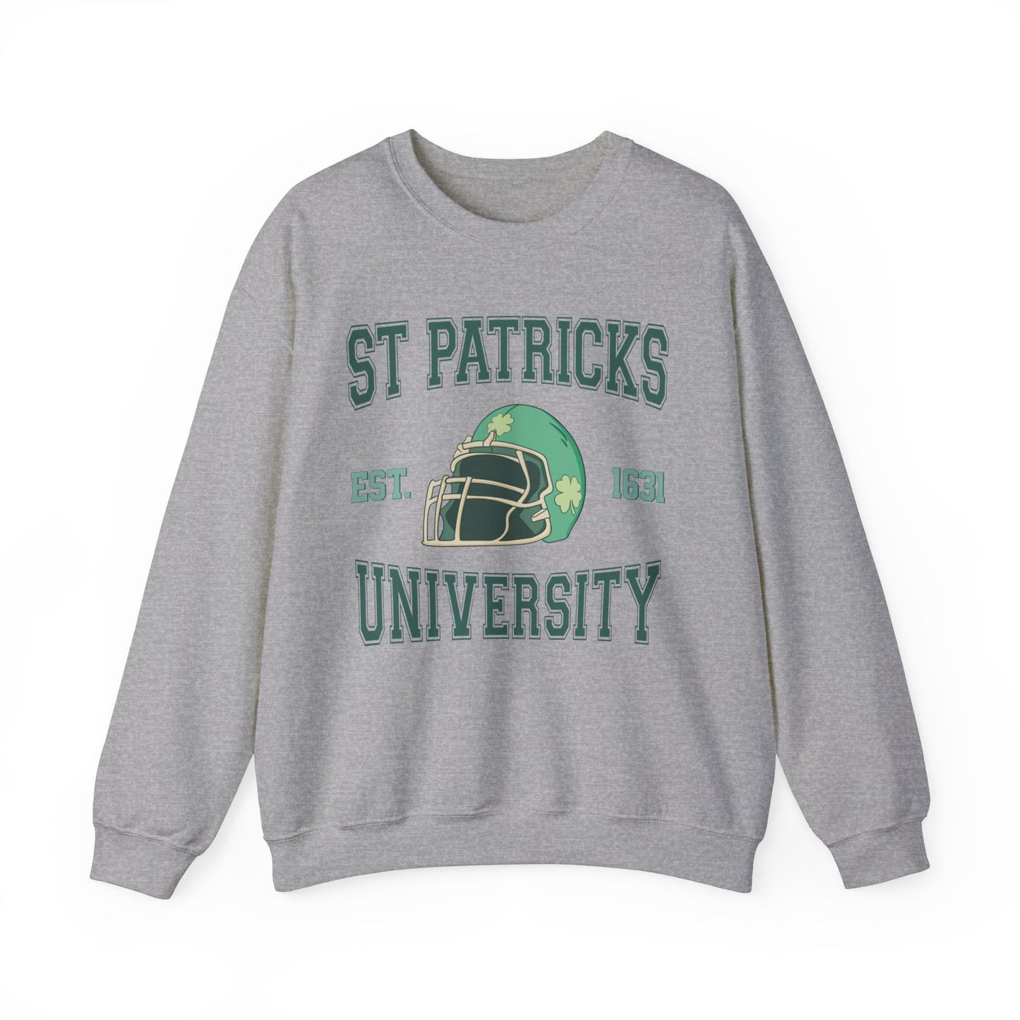 St. Patricks  University Shamrock Football Helmet Unisex Crewneck Sweatshirt