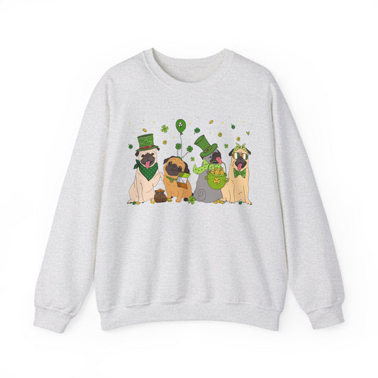 Pug Dog Lover St. Patrick's Day Unisex Crewneck Sweatshirt