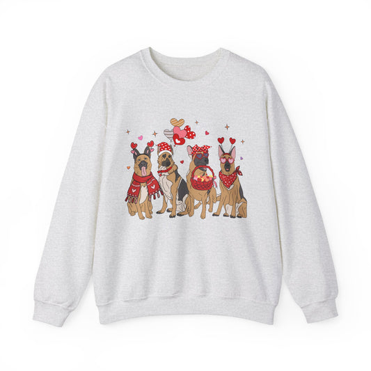 German Shepherd Dog Lover Love Balloon Valentines Unisex Crewneck Sweatshirt