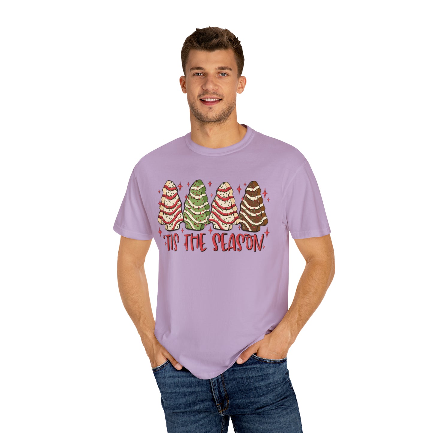 Tis The Season Christmas Tree Cakes Comfort Colors Unisex Garment-Dyed T-shirt