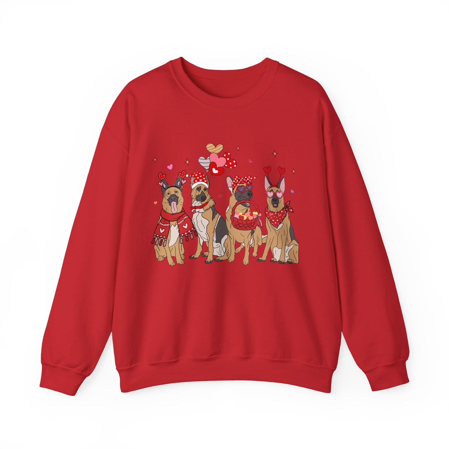 German Shepherd Dog Lover Love Balloon Valentines Unisex Crewneck Sweatshirt