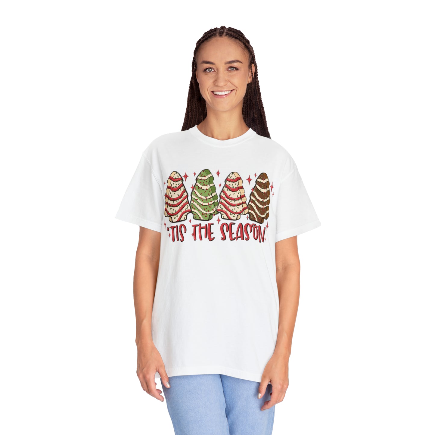 Tis The Season Christmas Tree Cakes Comfort Colors Unisex Garment-Dyed T-shirt