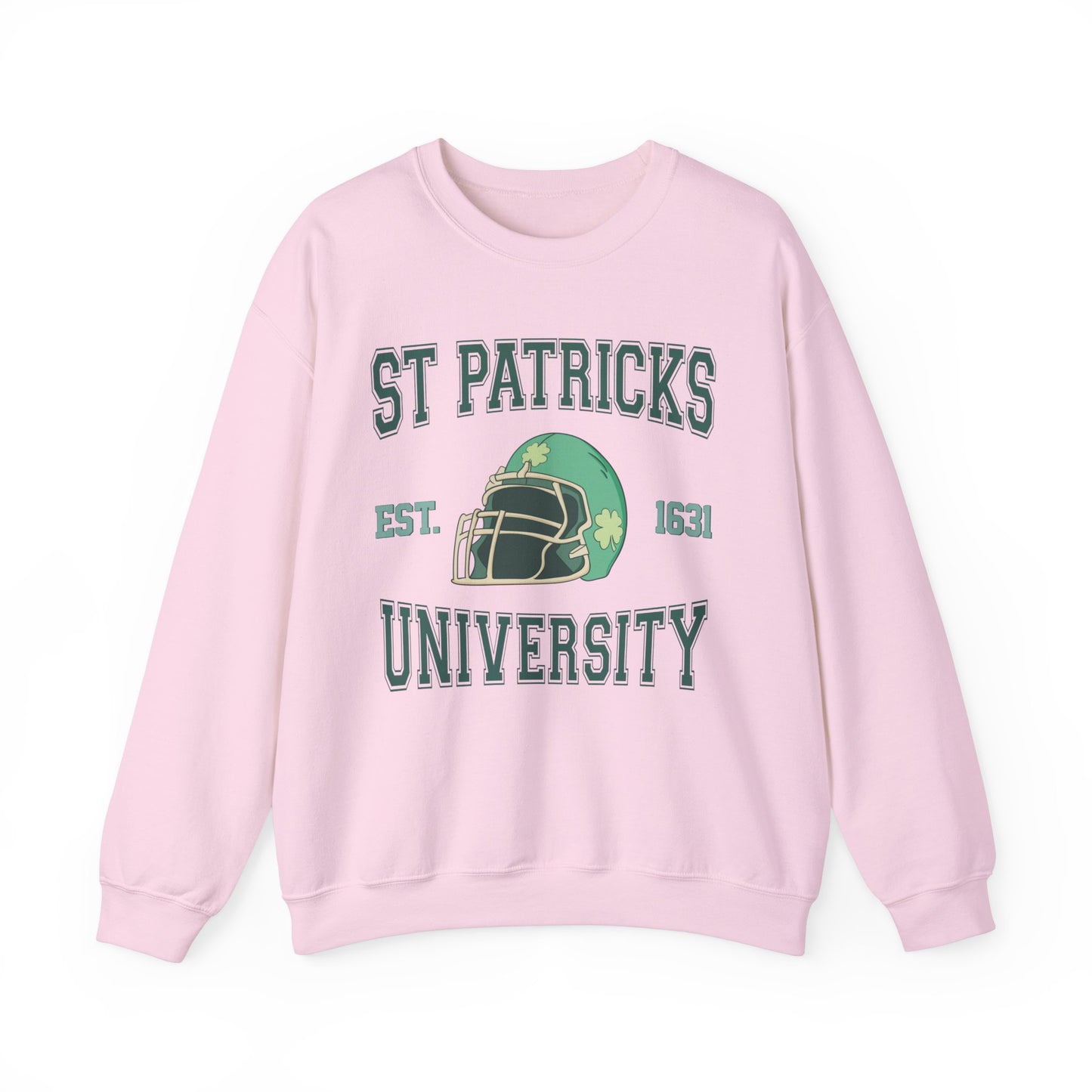 St. Patricks  University Shamrock Football Helmet Unisex Crewneck Sweatshirt