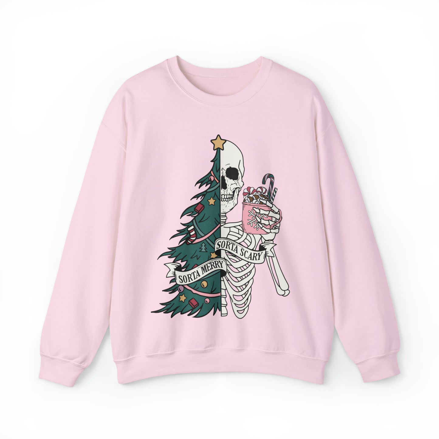 Sorta Merry Sorta Scary Christmas Tree Skeleton Holiday Unisex Sweatshirt