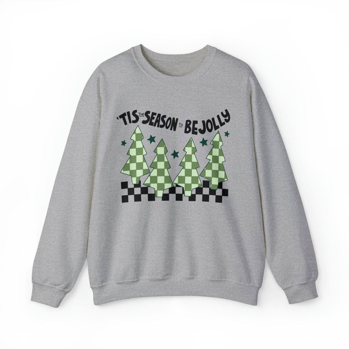 Tis The Season To Be Jolly Checkered Christmas Unisex Sweatshirt