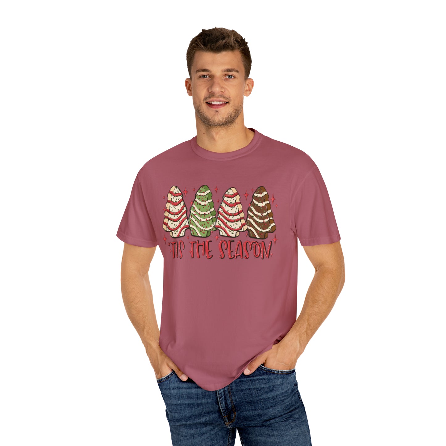 Tis The Season Christmas Tree Cakes Comfort Colors Unisex Garment-Dyed T-shirt