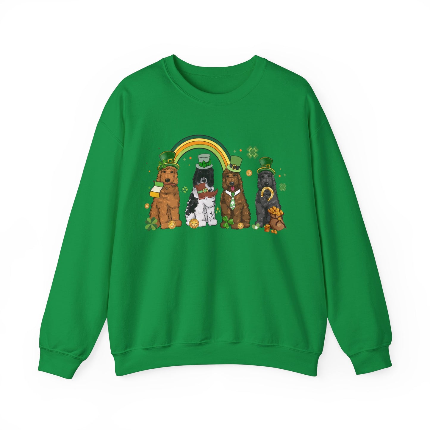 Golden Doodle Dog Lover St. Patrick's Day Unisex Crewneck Sweatshirt