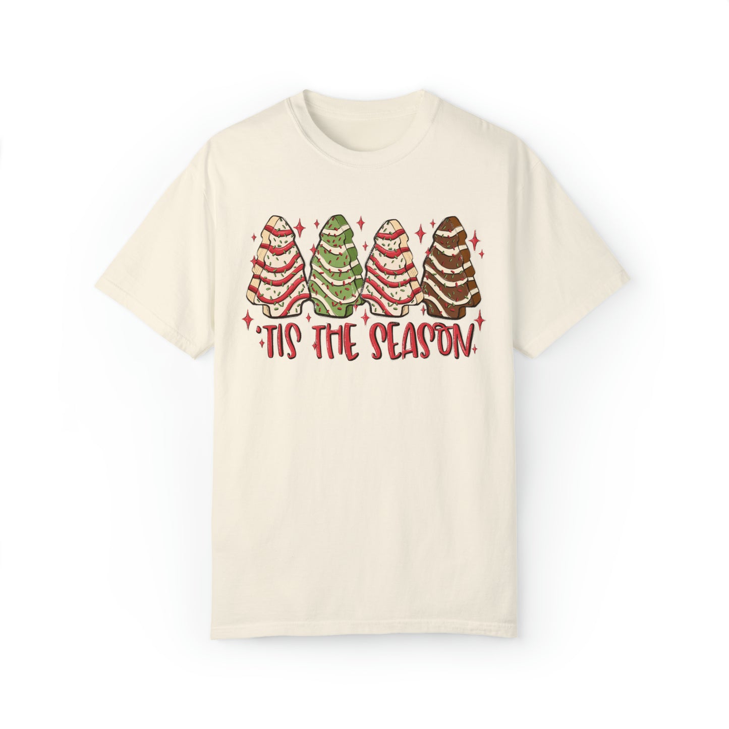 Tis The Season Christmas Tree Cakes Comfort Colors Unisex Garment-Dyed T-shirt