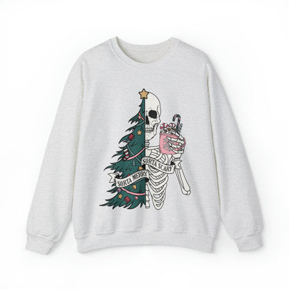 Sorta Merry Sorta Scary Christmas Tree Skeleton Holiday Unisex Sweatshirt