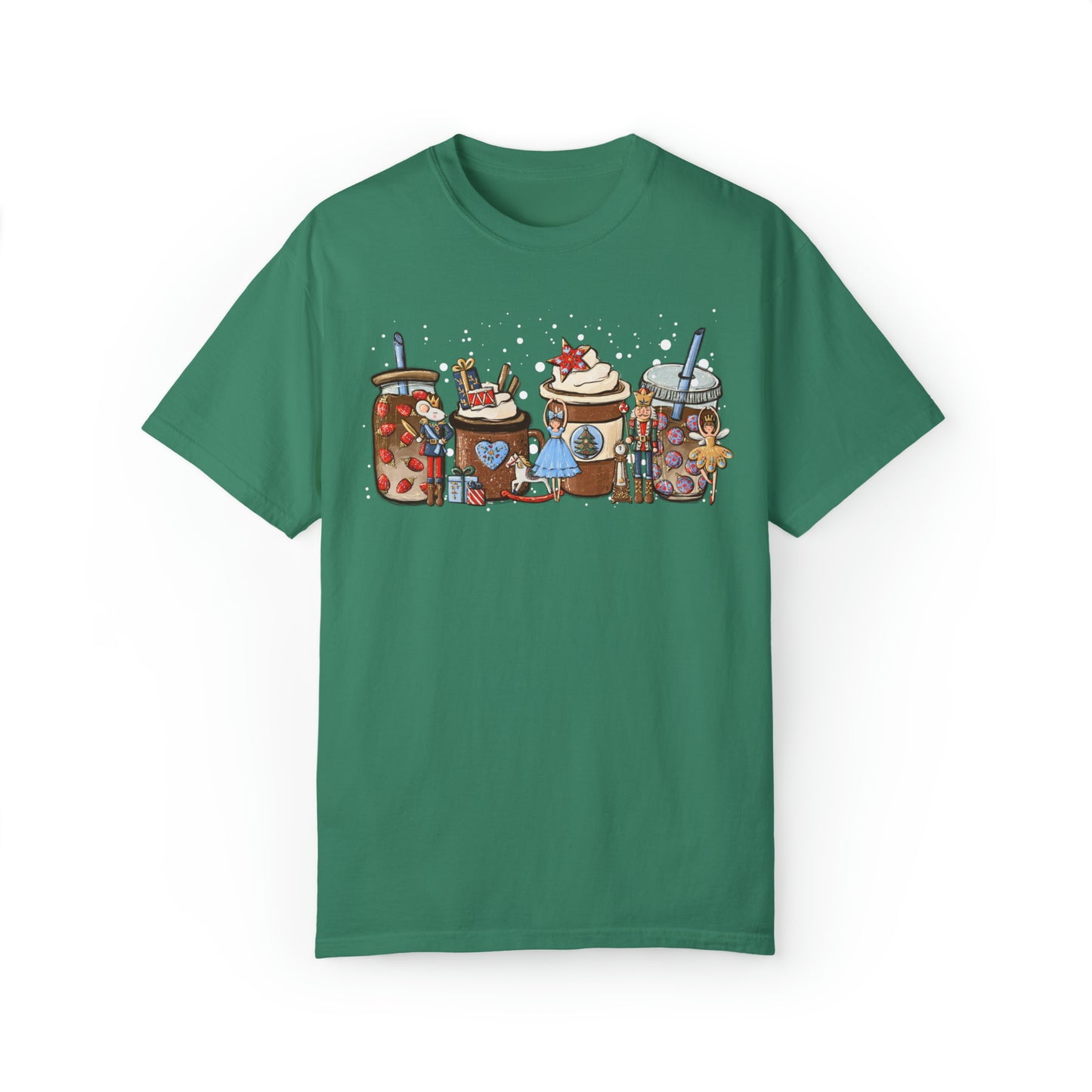 Nutcracker Coffee Latte Christmas Unisex Garment-Dyed T-shirt