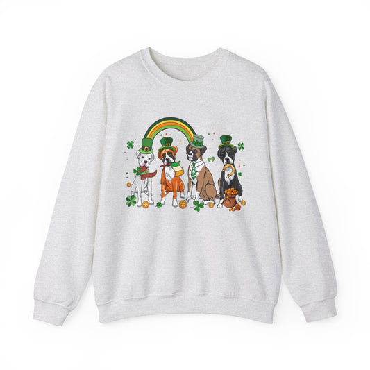 Boxer Dog Lover St. Patrick's Day Unisex Crewneck Sweatshirt