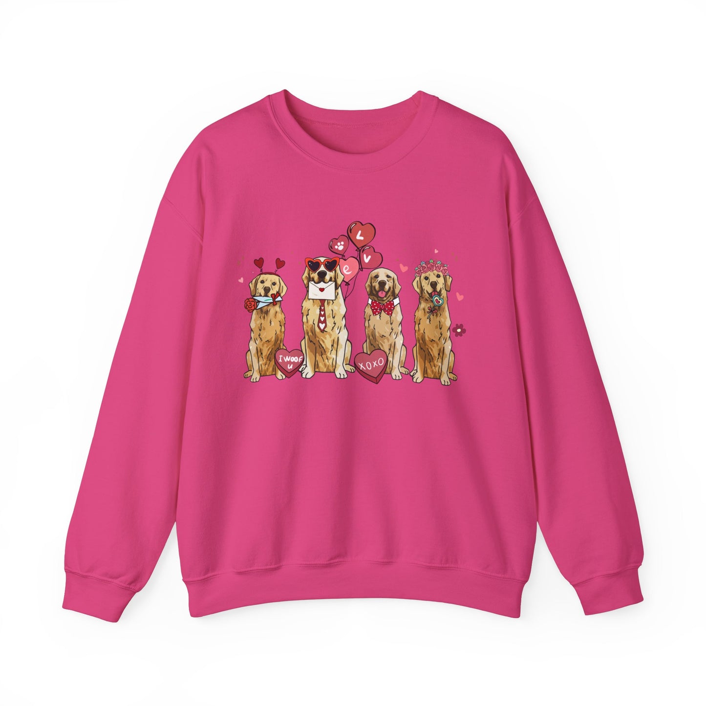 Golden Retriever Lover Valentines Unisex Crewneck Sweatshirt